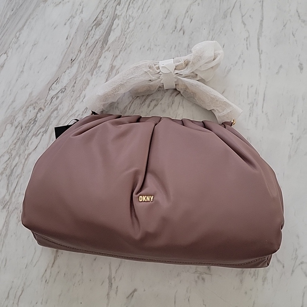 NWT DKNY Presley Vegan Leather Chain Shoulder Bag Vintage Rose - Picture 14 of 17